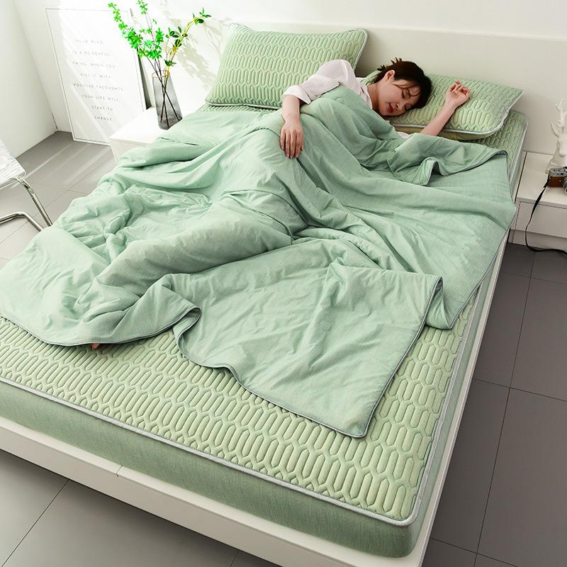 New Pure Color Ice Silk Summer Quilt Four-Piece Latex Bed Cover Cool Silk Air Conditioning Quilt Summer Cool Quilt