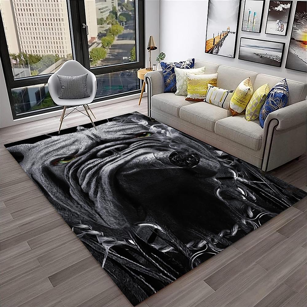 Cartoon Französisch Pit Bull Hund Haustier Teppich Teppich für Zuhause Wohnzimmer Schlafzimmer Sofa Fußmatte Dekor, Kinder Spielbereich Teppich rutschfeste Bodenmatte