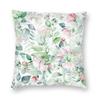 Abstract Red Green Florals Square Pillowcase Polyester Linen Velvet Printed Zip Decorative Pillow Case Sofa Seater Cushion Cover