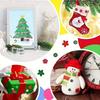 100pcs Recycled Wood Christmas Buttons - Assorted Festive Designs (Snowflakes, Hearts, Flowers, Boots) - Vibrant Mixed Colors