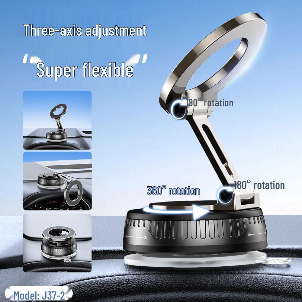 15W Magnetic Car Mount & Wireless Charger with Rotating Suction, Compatible with Apple 17