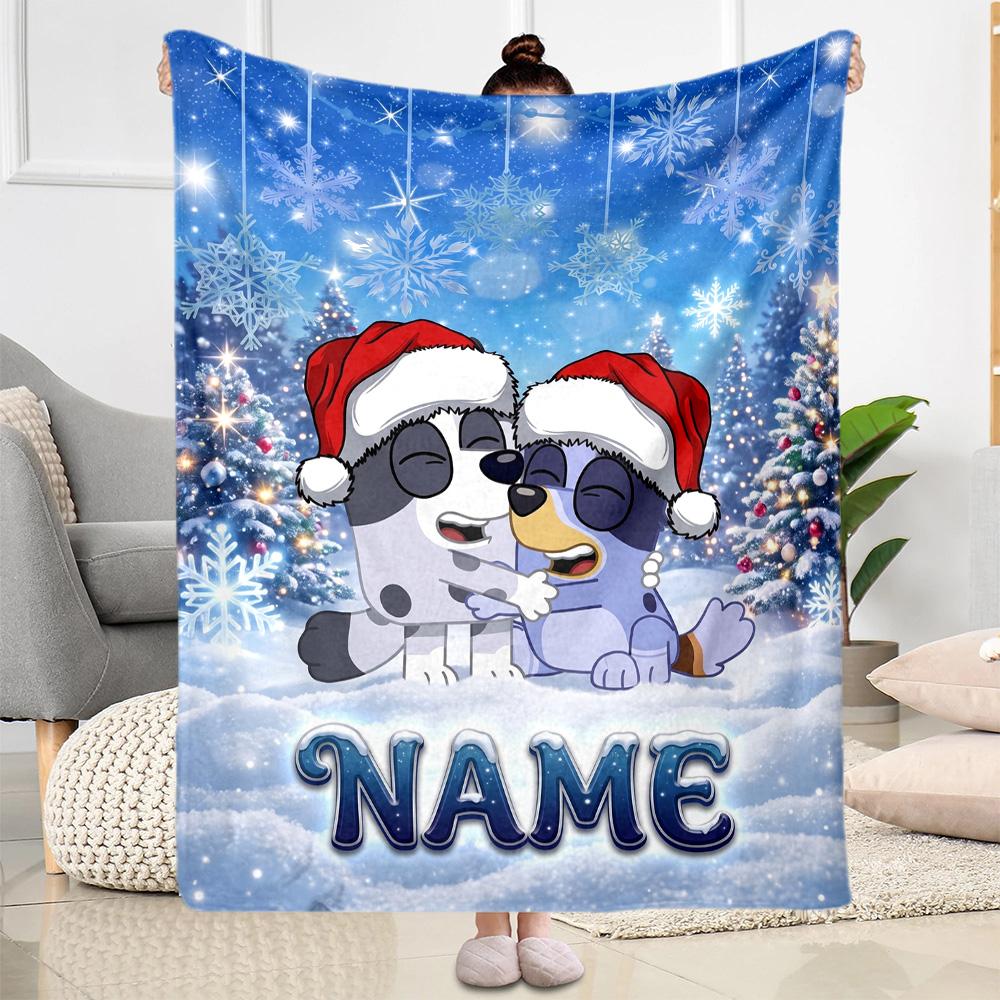 Christmas Adventure City Personalized Text Blanket Multi-purpose Personalized Blanket Soft & Cozy for Nap Picnics Office Chair Bedding