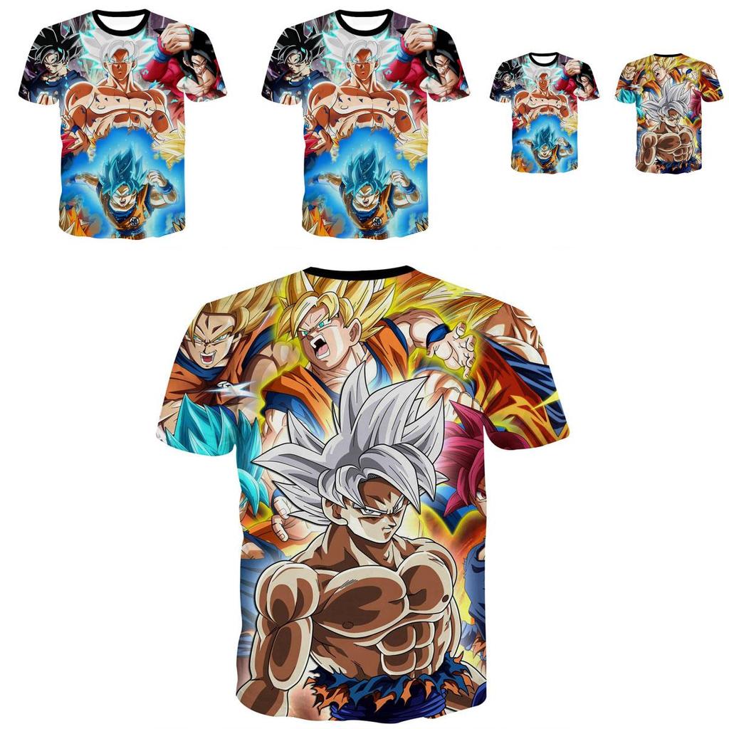 Tee Summer Dragon Ball Z Goku Super Saiyan 3d Print Casual Tshirt Men Women Top
