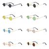 KLASSNUM Small Round Rock Punk Sunglasses for Women Men Metal Frame Hip Hop Candy Color Fashion Shades UV400 Driving Eyewear