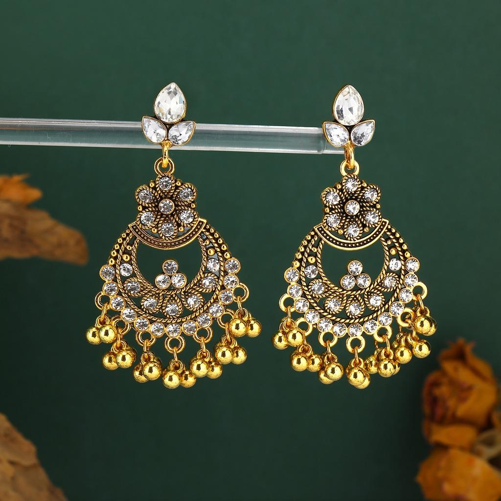 Vintage Drop Earrings Antique Floral Tassel Earrings Bohemian Dangle Earrings Ethnic For Vacations Ethnic Parties Casual Wear