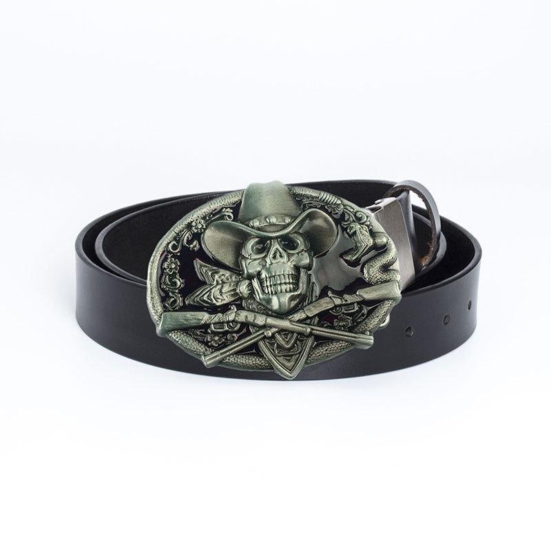 Trendy Men's Retro Cowhide Leather Belt - Genuine Casual Style for Trousers