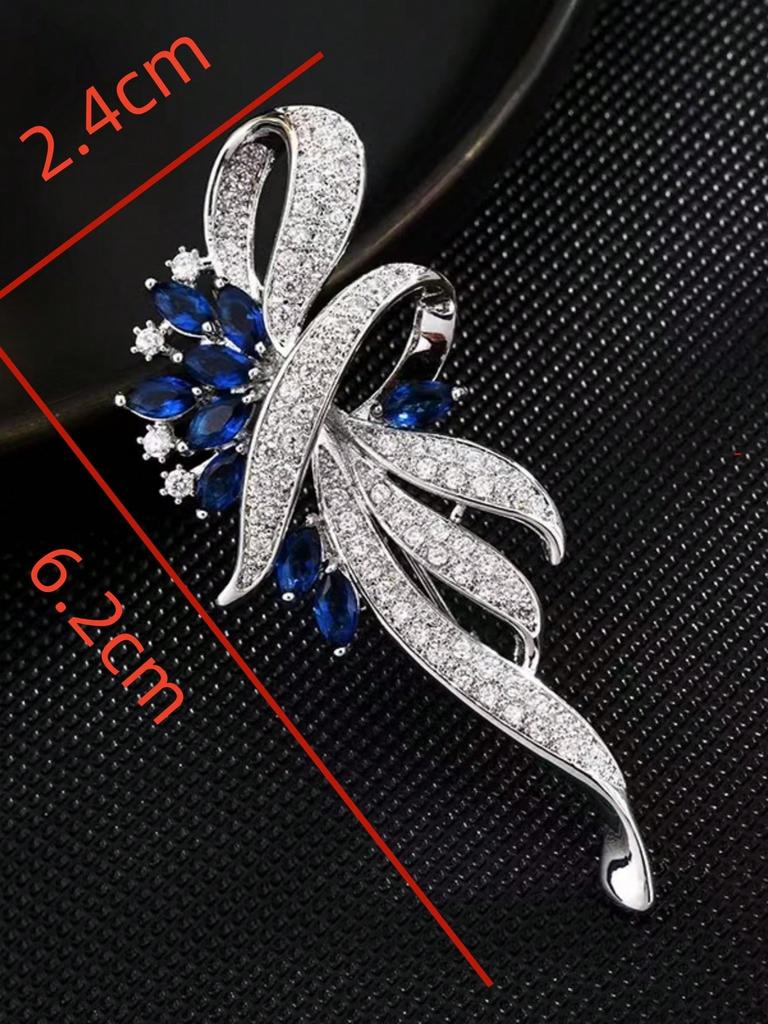 1pc luxurious and fashionable women's crystal rhinestone brooch, suit jacket chest flower accessory
