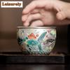 160ml Fish and Algae Patterned Teacup Gilded Silver Water Jug Large Capacity Master Cup Puer Tea Bowl Mug Chazhan Kung Fu Teaset