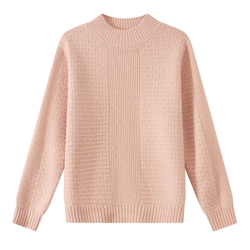 Pullover Sweater, Casual Long Sleeve Half Turtleneck Top for Fall & Winter, Women's Plus Size Clothing