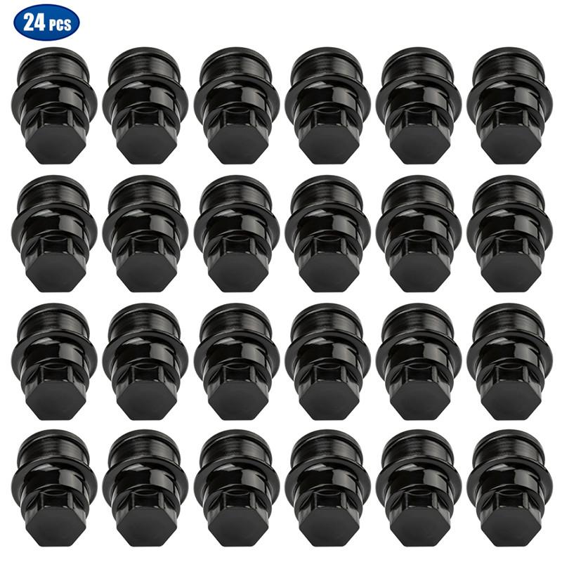 24PCS OEM 12472838 Black Wheel Nut Cap Covers 22mm For Chevrolet For Cadillac For GMC C1500 C2500 9597158 15767268 AM-1501915936