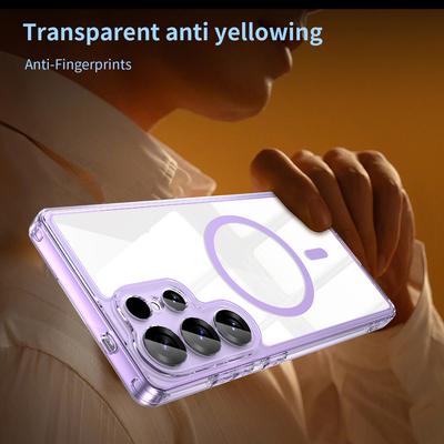 Transparent PC Phone Case for Samsung S26 Ultra S25 Plus S24 FE A57 A37 A17 A56 A36 A16 Magnetic Wireless Charge Protect Cover
