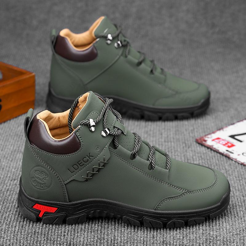 

Мода 2025 Весна Новая Мужская Модная Тенденция Ретро Повседневная Обувь на Толстой Подошве Удобная Нескользящая Высокие Кроссовки для Занятий Спортом на Открытом Воздухе Массивные кроссовки 44 армия зеленый