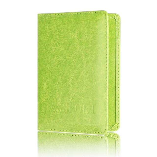 

Universal Men Passport Cover Whole Colored PU Leather Travel Passport Holder Women Id Credit Card Bag Cash Wallet Ticket Holders світло-зелений колір
