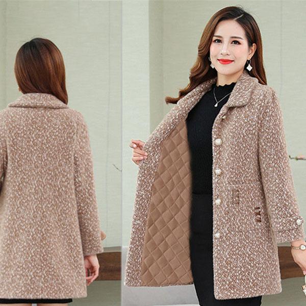 Mom Winter Mink Velvet Coat Mid-length Middle-aged and Elderly Women's Thickened Imitation Gold Velvet Coat