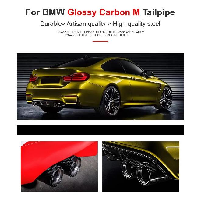 4 Pcs/lot Carbon Fiber Matte Car Exhaust Tip For BMW M2 F8 M3 F80 M4 F82 M5 F10 M6 F12 M Performance Muffler Tip 70mm Nozzle