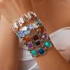 Drip Oil Geometric Elastic Bracelet Retro  Unique Hollow Out Irregular Splicing Women'S Bracelet Jewelry Accessories Gift