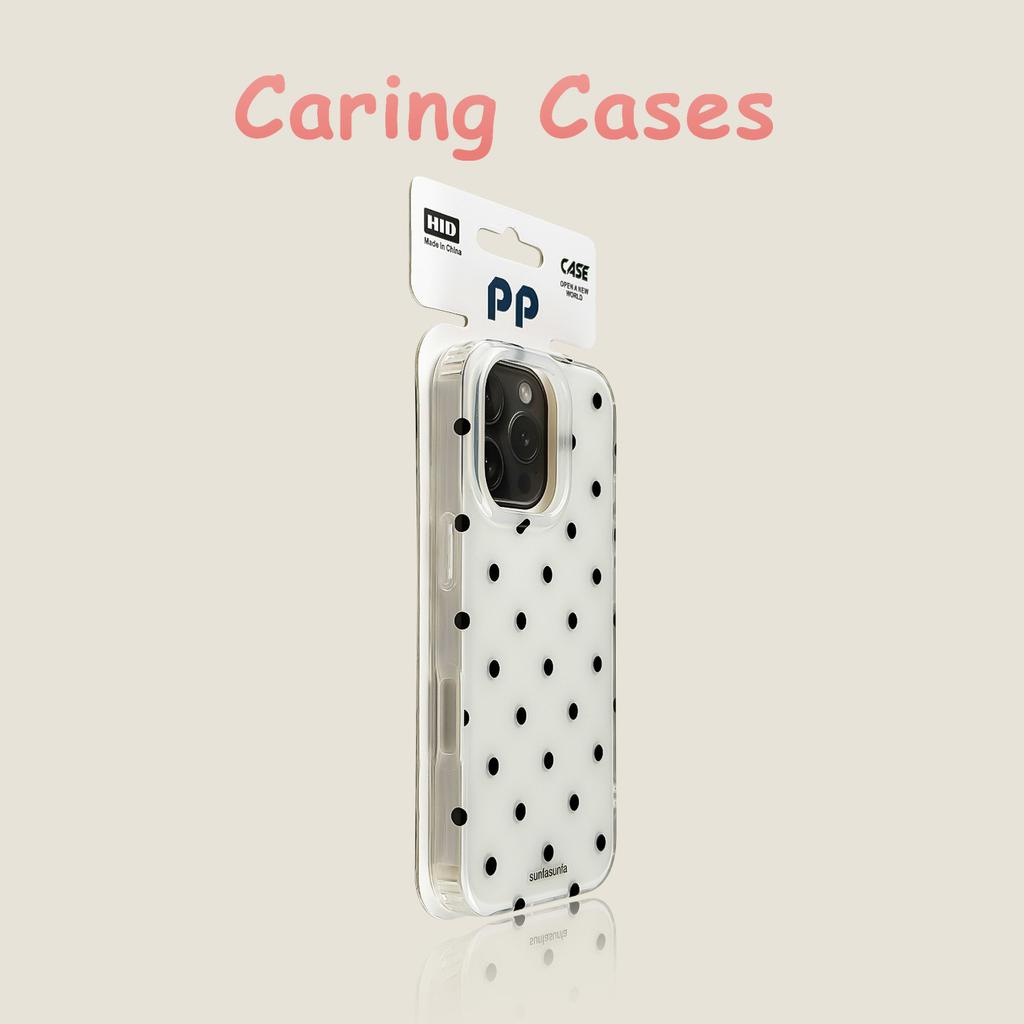 For iPhone 17 Pro Max Case White Black Polka Dot Soft Silicone Shockproof Compatible with iPhone 16 15 14 13
