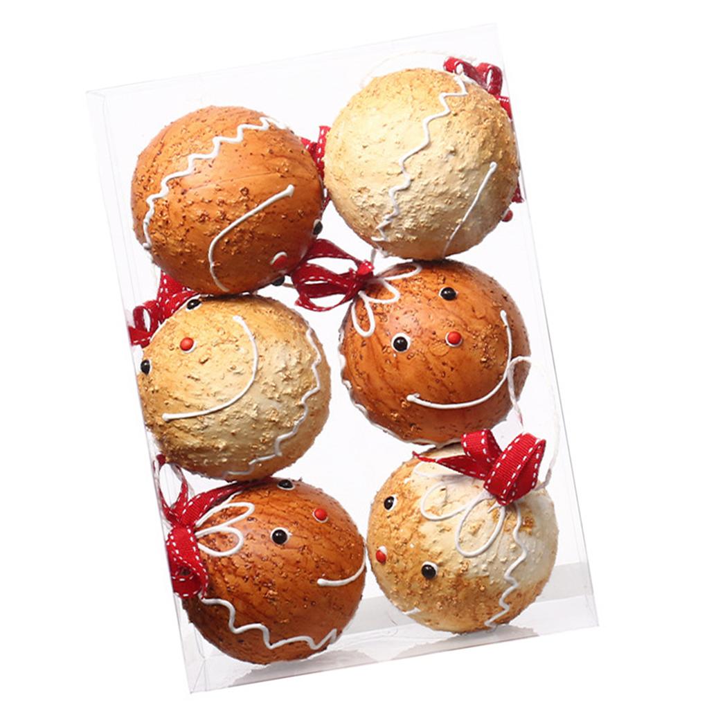 6 Pieces Christmas Ornament Set Festival Tree Decorations Shatterproof Gingerbreads for Holiday Home Decoration