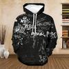 Sudadera con capucha estampada en graffiti flow para hombre, informal, moderna, de manga larga, top deportivo, sudadera con capucha de patrón colorido para hombre urbano