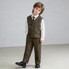 Boys Formal Suit Set 4 Piece School Kids Vest Shirt Pants Tie Gentleman Outfit for Wedding Party Birthday Photoshoot Performance 2-12Y