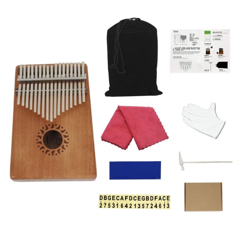 Cute Mahogany 17 Key Mini Kalimba Wood Material Thumb Piano Gift Keyboard Instrument Finger Piano Best for Kid, Beginner 1