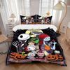 3pcs Halloween The Nightmare Before Christmas Bedding Set, 1 Soft Quilt Cover + 2 Pillowcases, Machine Washable, Suitable for All Seasons, P