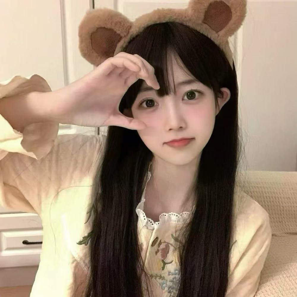 GOODCHI Bear Headband, Bear Ear Hairpin, Animal Ears, Cute and Soft Cosplay Accessory, Perfect for Halloween, Christmas, Makeup, and Photography, for