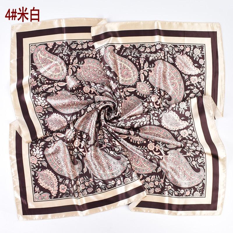New Cashew Flower Pattern Printing 91 * 91 Satin Large Square Scarf Silk Scarf Spot Wholesale, Yiwu