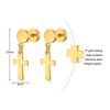 Vnox Simple Cross Dangle Earrings for Men Women Minimalist Stainless Steel Drop Small Hoop Metal Ear Jewelry Anti Allergy