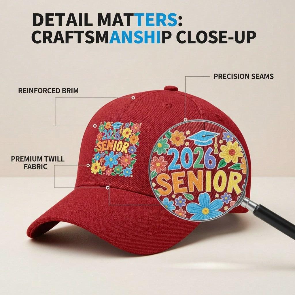 [ Baseball Cap] 2026 Senior Floral Print Adjustable Unisex Lightweight Breathable Sun Protection Casual Outdoor Sports Daily Wear Baseball Hat