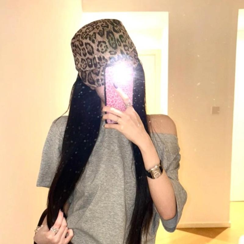 Winter Autumn Soft Stretchable Leopard Pattern Beret Cap Breathable Faux Suedes Unisex Fashion Headwear