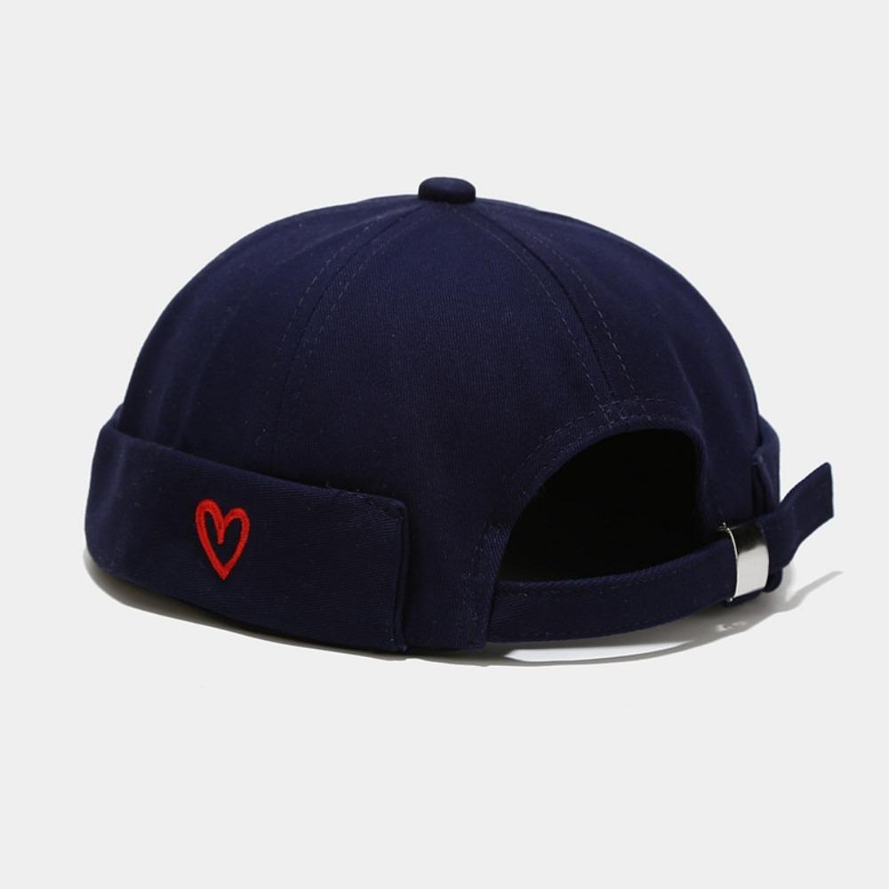 Casual Heart Love Label Docker Cap Cotton Adjustable Beanie Hats Brimless Hat Men and Women