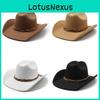 Sombrero de Vaquero Occidental de Fieltro de Lana Clásico con Ala Ancha para Actividades al Aire Libre en Verano