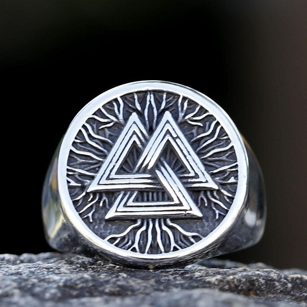 2023 New 316L Stainless Steel Viking Valknut Ring Amulet For Man Free Shipping