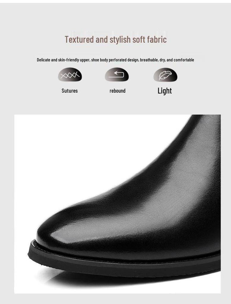 Men's British Retro Chelsea Velvet Leather Short Boots - Large Sizes Available