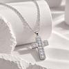 S925 Sterling Zilver Diamant Kruis Choker Ketting - Douchebestendig, Amerikaanse Hip Hop Stijl