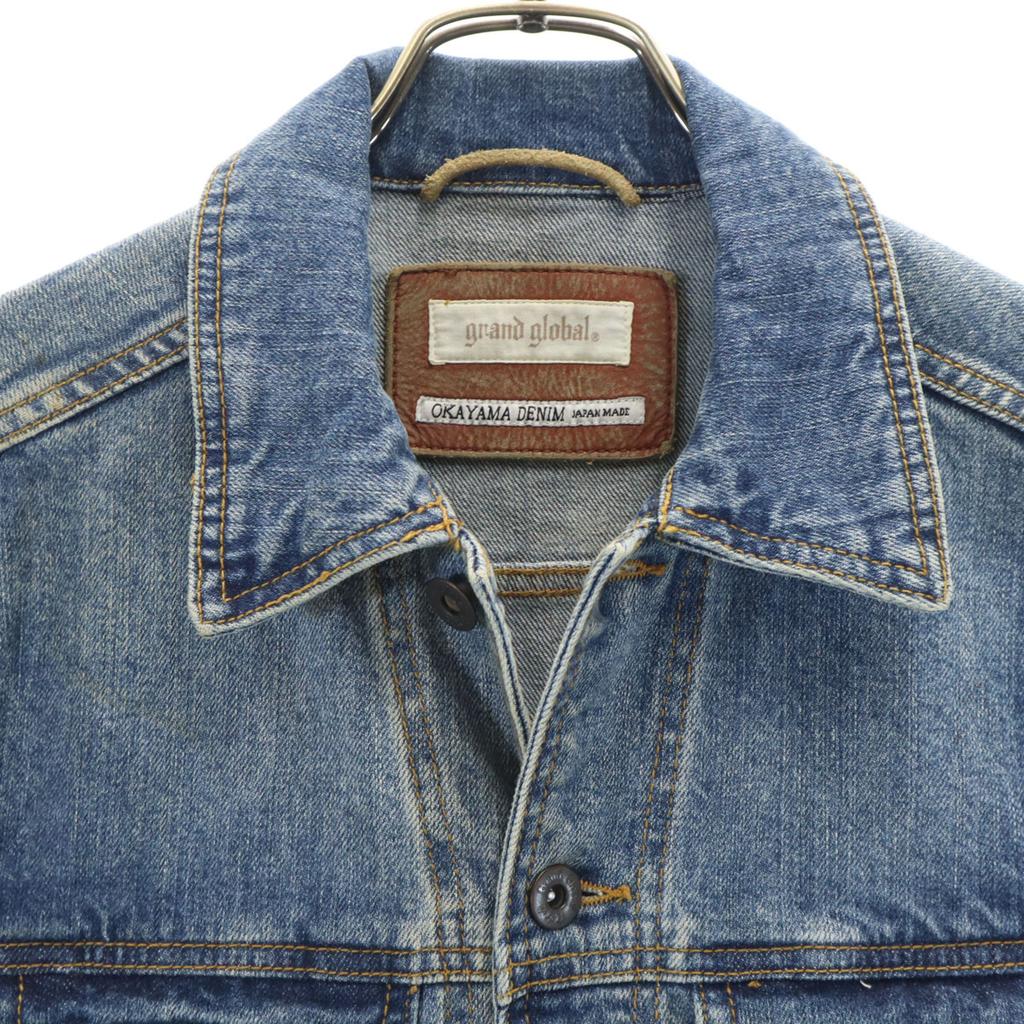 Grand Global Okayama Denim Jacket 38 Wash Blue Denim Jacket Trucker Men's Used