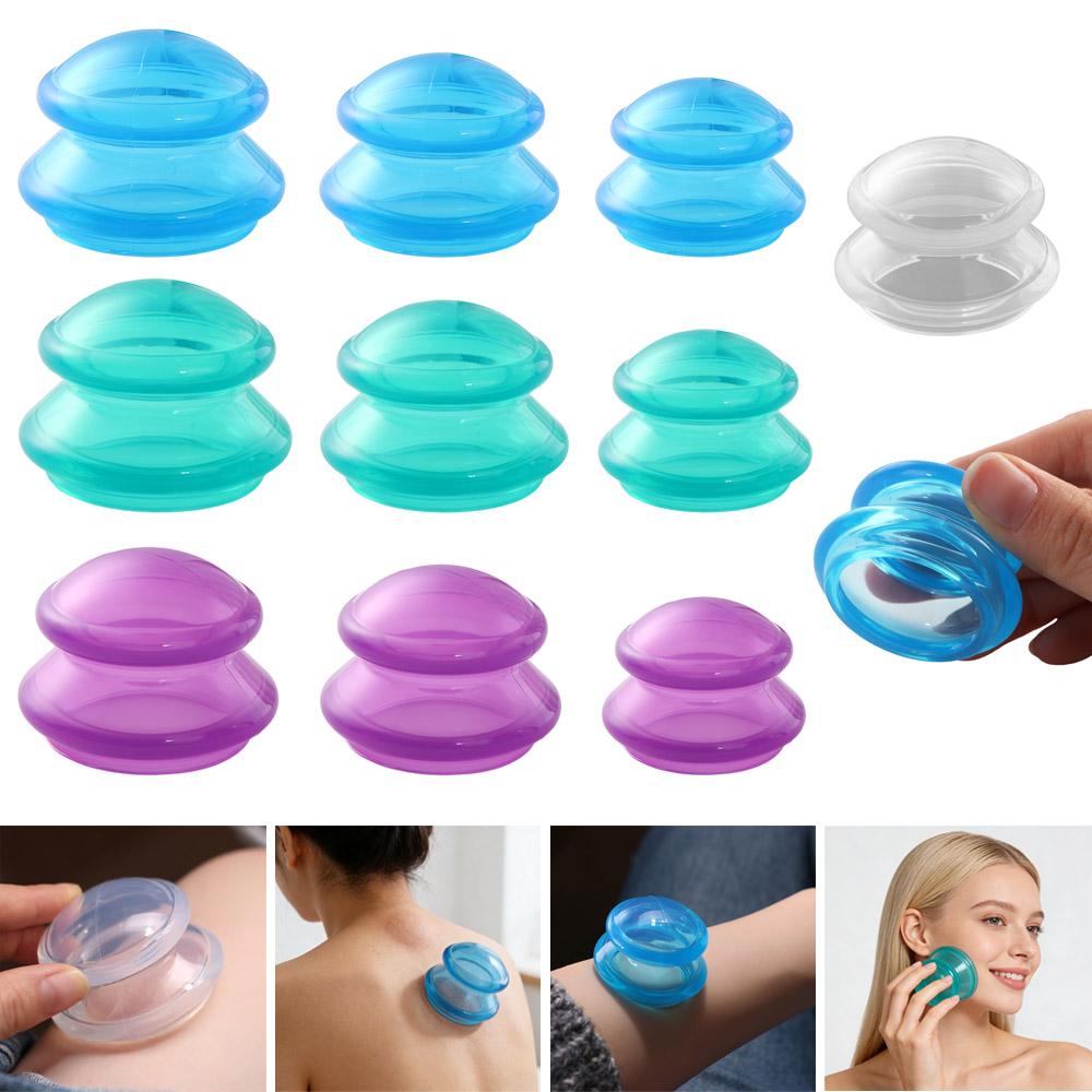 Body Massage Jar Vacuum Cupping Cups Massage Cup Face Neck Massage Cans Silicone Suction Cups