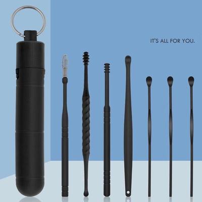 7 Adet Taşınabilir Paslanmaz Çelik Earpick Kulak Temizleyici Kulak Bakımı Temizleme Aracı Kulak Kiri Temizleme