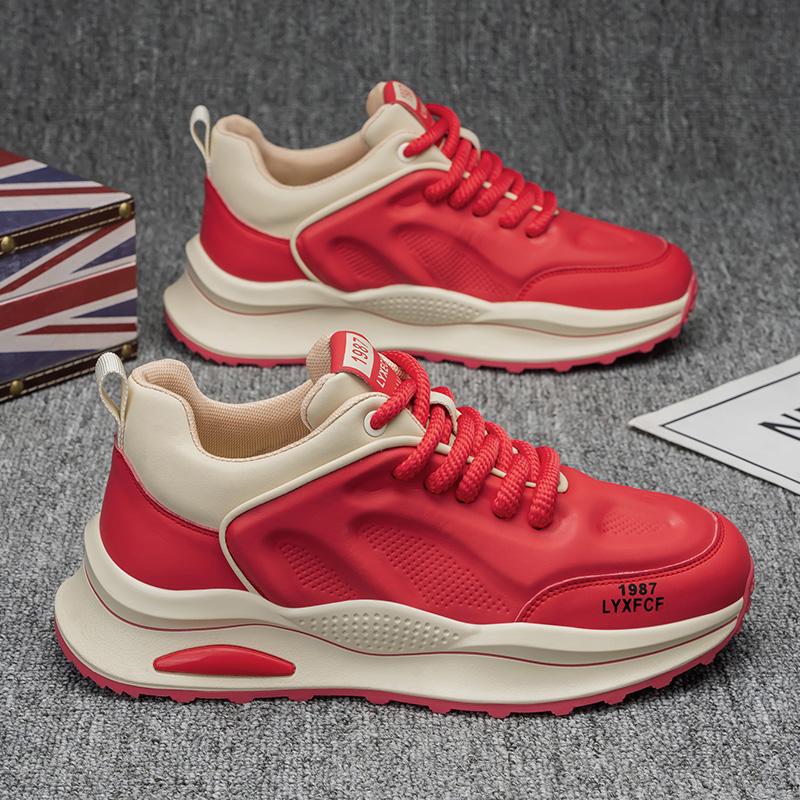 Four Seasons Through Sneakers Platform Casual Board Shoes Student Niche Bread Daddy Shoes 39