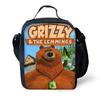 GRIZZLY UND DIE LEMMINGE Kinder Große Kapazität Tasche für Jungen und Mädchen Schüler Outdoor Picknick Wiederverwendbar Thermisch Isolierte Kühlbox Brotdose