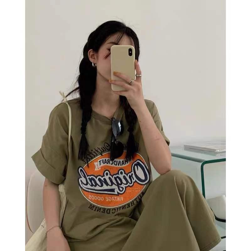 Casual Retro Slit T-shirt Dress: Slimming Plus Size Loose Summer Style