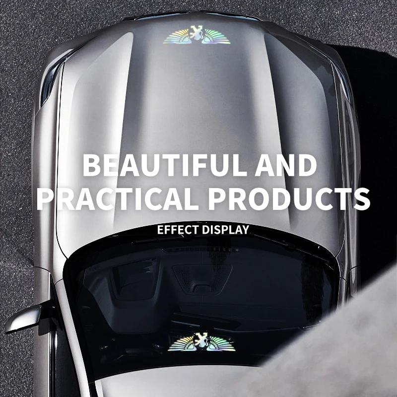 New Car Colorful Laser Angel Wing Body Windshield Sticker Car Accessories For Peugeot 206 207 307 3008 2008 308 508 301 208 RCZ