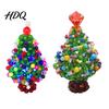 Festive Beaded Keychains Handmade Christmas Tree Ornament Sparkly Crystal Bead Mini DIY Craft Kits Tabletop Decor Hand-Woven Xmas Desktop Decoration
