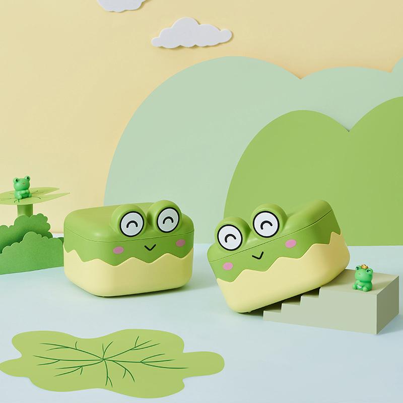 Drain Soap Box Cute Frog Shape Portable Plastic Animal Box Non-Slip Bathroom Home Decoration Pp Material Shower Holder