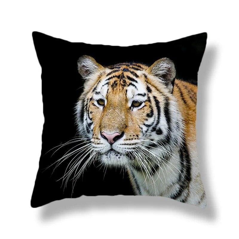 Heimdekoration Tierwelt Tiger Kissenbezug Bett Wohnzimmer Sofa Bürositz Auto Lendenkissen Bezug