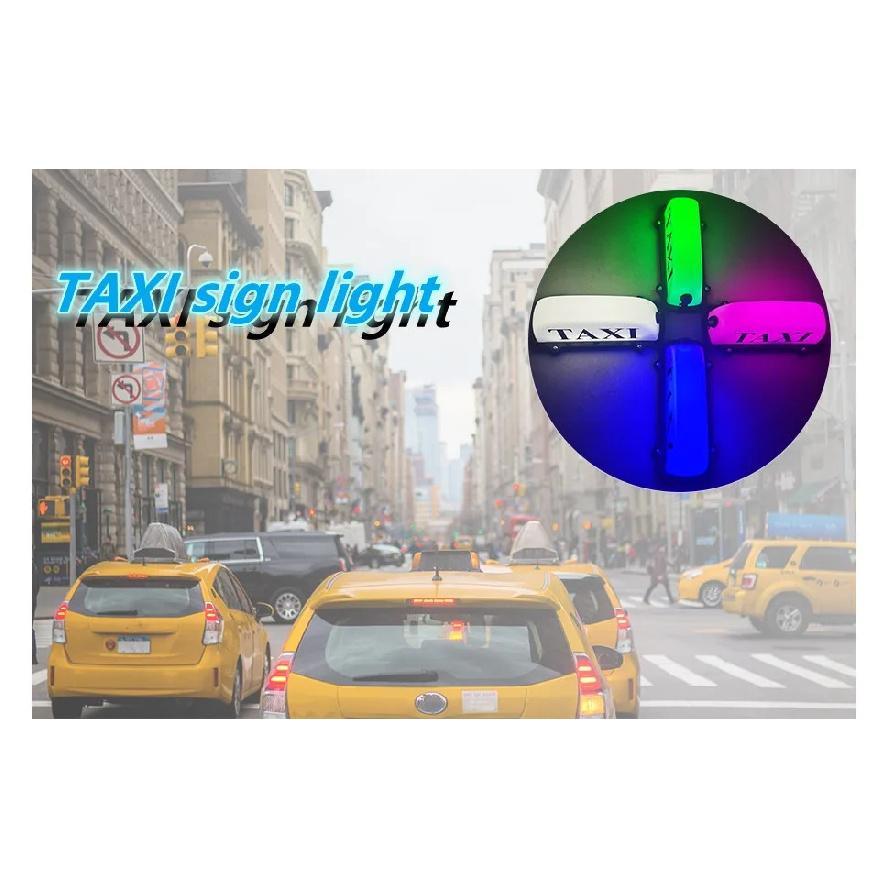 USB Rechargeable Battery Taxi Sign Light,Roof Taxi Sign with Magnetic Waterproof Taxi Cab Roof Top Illuminated Sign