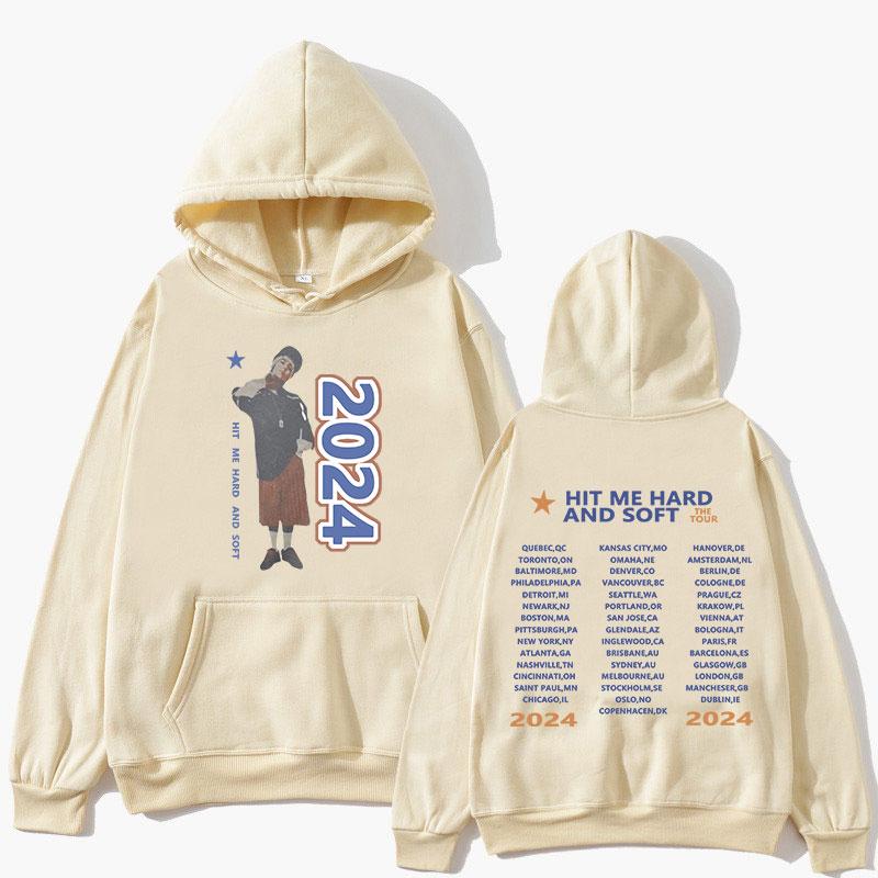 Hit Me Hard and Soft Tour Hoodies Men Women Hip Hop Oversized Hooded Sweatshirts Autumn Winter Fleece Warm Long Sleeve Pullovers