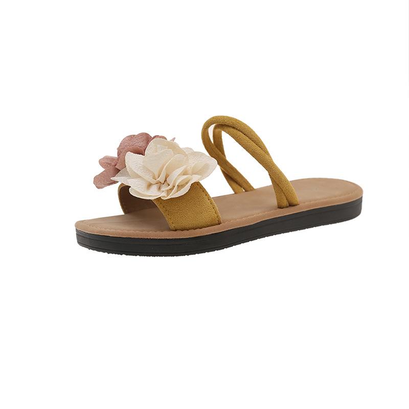 Summer Trendy and Fashionable Shoes Comfortable and Wear-resistant One-shoulder Slippers and Lightweight Flat Slippers for Home Use