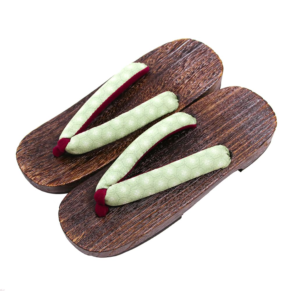 Geta Burnt [KYOETSU] Clogs, Dull, Paulownia, Women's (3 Khaki, one_size)